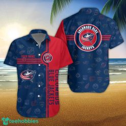 Columbus Blue Jackets Logo team 3D All Over Printed 3D Hawaiian Shirt Custom Name For Fans Product Photo 1
