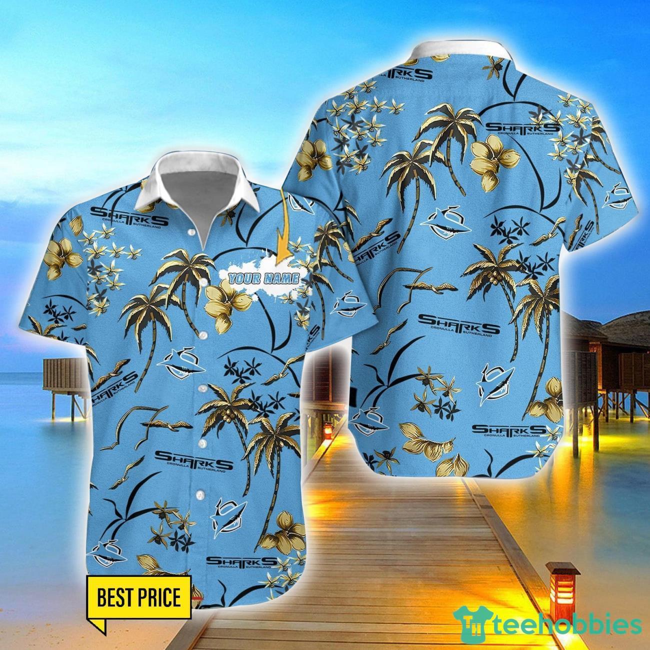 Cronulla Sharks 3D Hawaiian Shirt And Shorts Custom Name Beach Shirt Product Photo 1