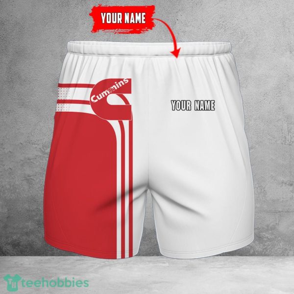 Cummins 3D Beach Shorts For Men Logo Car And Custom Name For Fans Product Photo 1