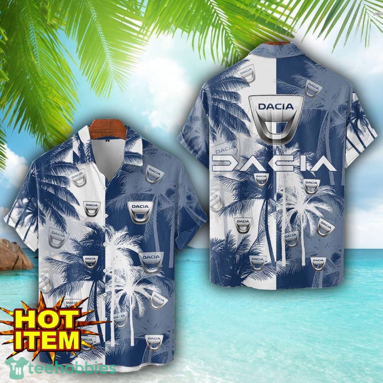 Dacia Hawaii Shirt All Over Printed Logo And Coconut Pattern Hawaiian Shirt image Dacia Hawaii Shirt All Over Printed Logo And Coconut Pattern Hawaiian Shirt Product Photo 1