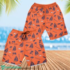 Denver Broncos Sailboat and Coconut Pattern Beach Shorts For Fans Product Photo 1