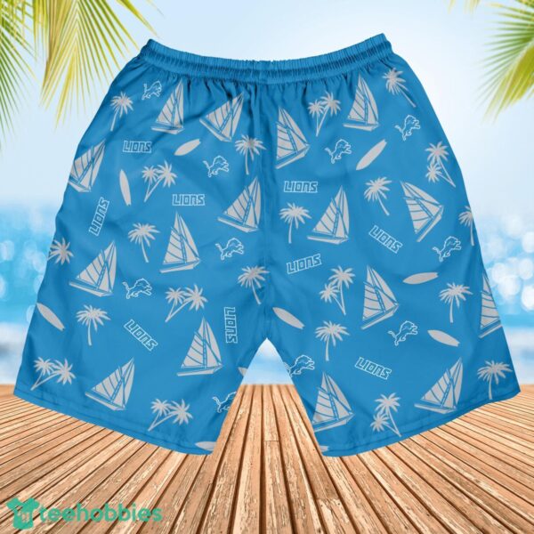 Detroit Lions Sailboat and Coconut Pattern Beach Shorts For Fans Product Photo 3