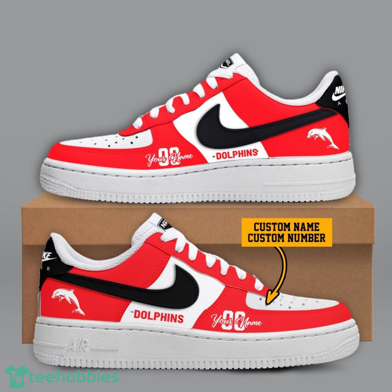 Dolphins NRL Custom Name And Number Personalized Air Force 1 Sneaker Product Photo 1