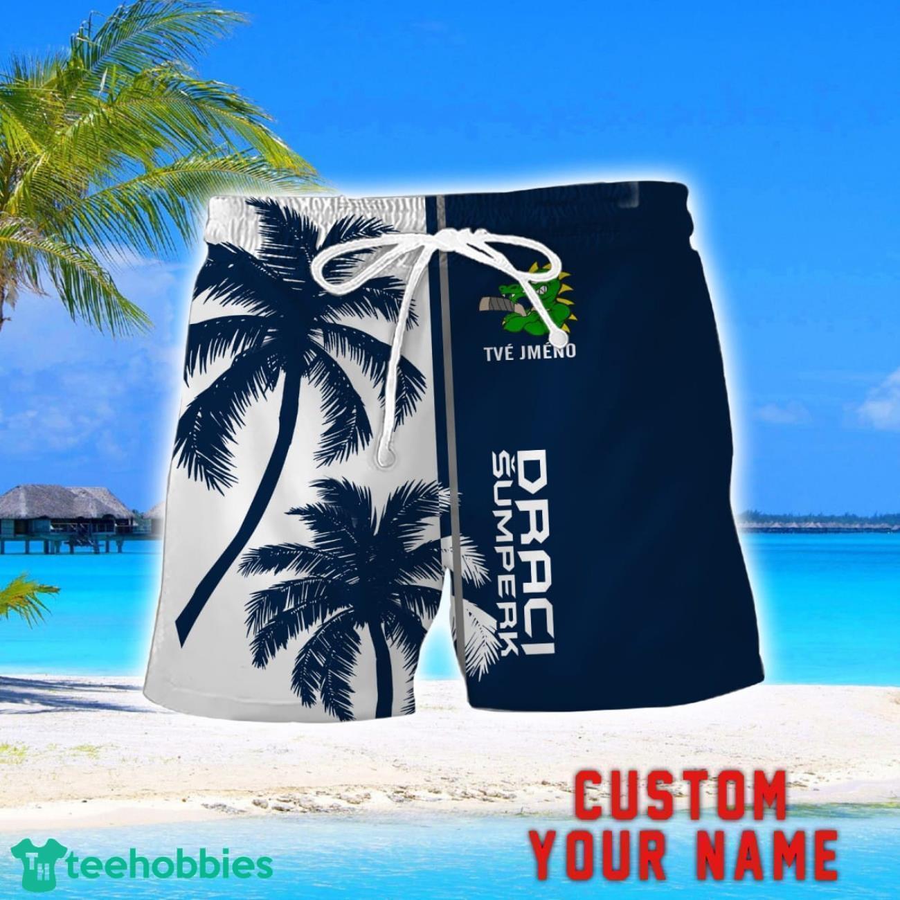 Draci Šumperk Coconut Pattern Hawaiian Shirt And Shorts Personalized Name Unique Gift For Summer image Draci Šumperk Coconut Pattern Hawaiian Shirt And Shorts Personalized Name Unique Gift For Summer Product Photo 2
