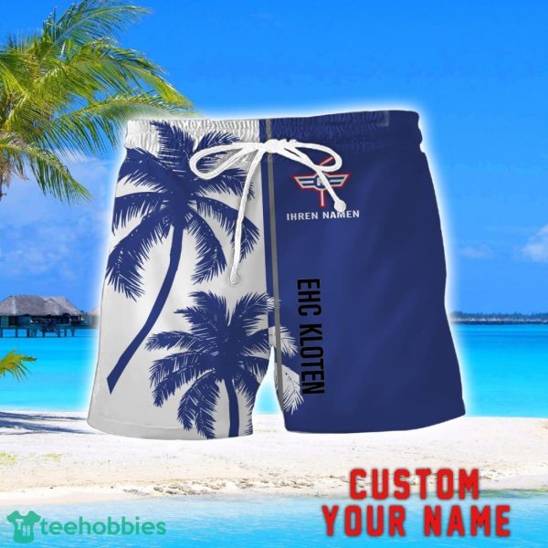EHC Kloten Coconut Pattern Hawaiian Shirt And Shorts Personalized Name Unique Gift For Summer Product Photo 2