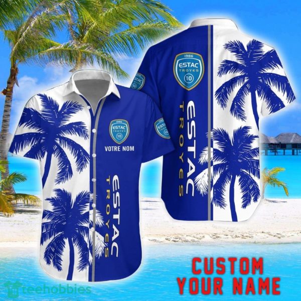 ESTAC Troyes Coconut Pattern Hawaiian Shirt And Shorts Personalized Name Unique Gift For Summer Product Photo 1