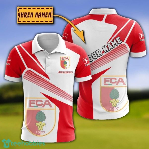 FC Augsburg 3D Polo Shirt Custom Name For Fans Product Photo 1