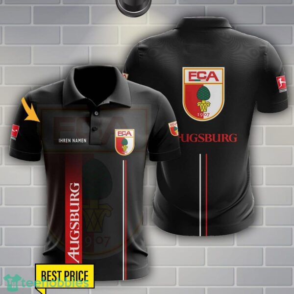 FC Augsburg Polo Shirt Personalized Name Black Color Product Photo 1