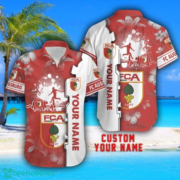 FC Augsburg Tropical Combo Hawaiian Shirt And Shorts Personalized Name For Fans Product Photo 2