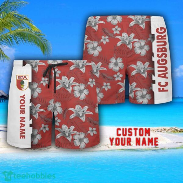 FC Augsburg Tropical Combo Hawaiian Shirt And Shorts Personalized Name For Fans Product Photo 3