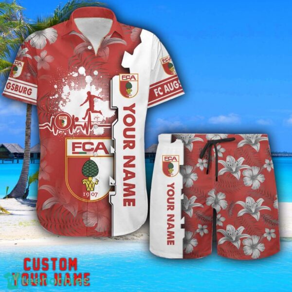 FC Augsburg Tropical Combo Hawaiian Shirt And Shorts Personalized Name For Fans Product Photo 1