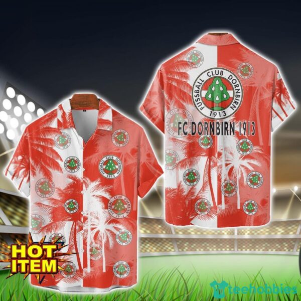 FC Dornbirn 1913 All Over Printed Logo And Coconut Pattern Hawaiian Shirt Product Photo 1