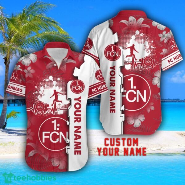 FC Nürnberg Tropical Combo Hawaiian Shirt And Shorts Personalized Name For Fans Product Photo 2