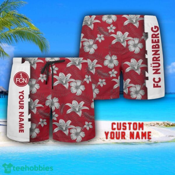 FC Nürnberg Tropical Combo Hawaiian Shirt And Shorts Personalized Name For Fans Product Photo 3