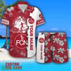 FC Nürnberg Tropical Combo Hawaiian Shirt And Shorts Personalized Name For Fans Product Photo 1