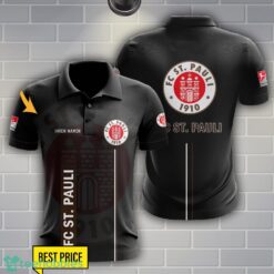 FC St. Pauli Polo Shirt Personalized Name Black Color Product Photo 1