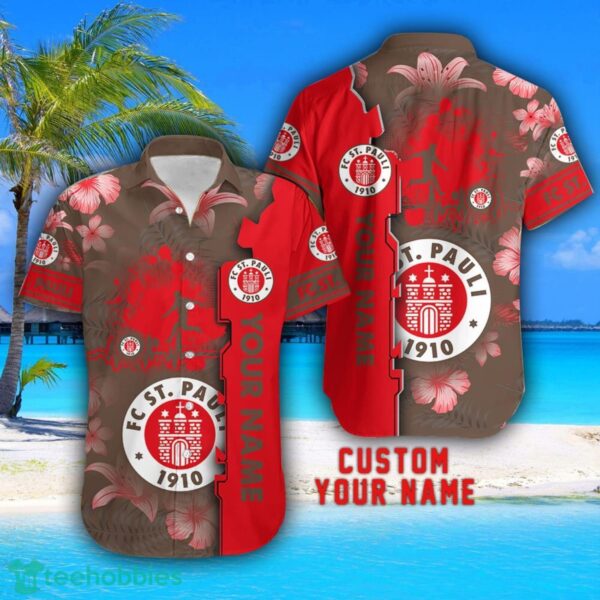 FC St. Pauli Tropical Combo Hawaiian Shirt And Shorts Personalized Name For Fans Product Photo 2