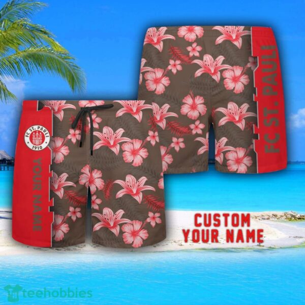 FC St. Pauli Tropical Combo Hawaiian Shirt And Shorts Personalized Name For Fans Product Photo 3