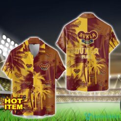 FK Dukla Prague All Over Printed Logo And Coconut Pattern Hawaiian Shirt Product Photo 1