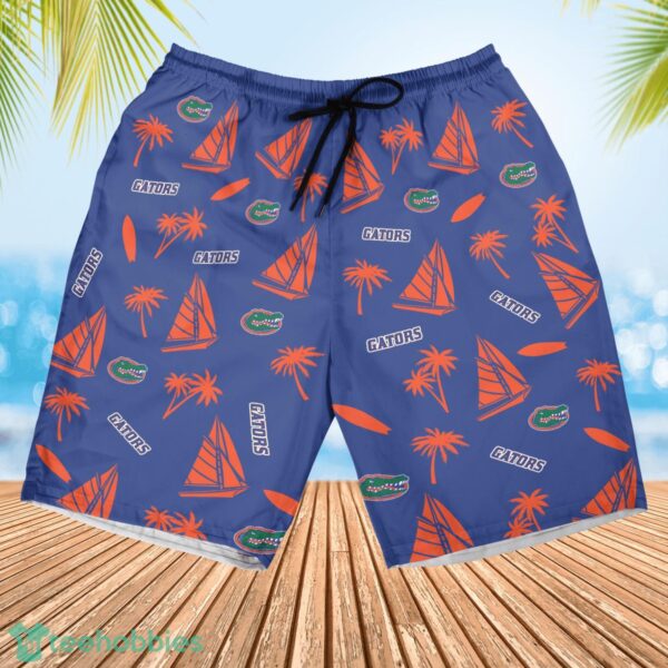 Florida Gators Sailboat and Coconut Pattern Beach Shorts For Fans Product Photo 3