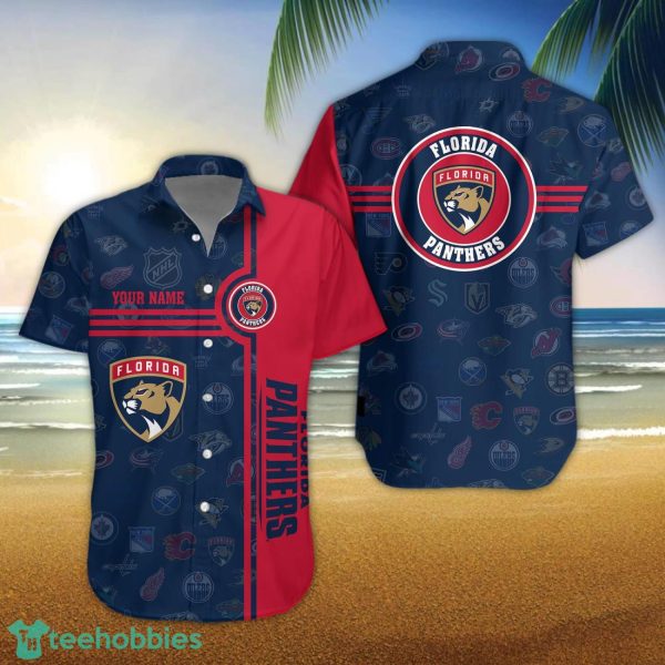 Florida Panthers Logo team 3D All Over Printed 3D Hawaiian Shirt Custom Name For Fans Product Photo 1