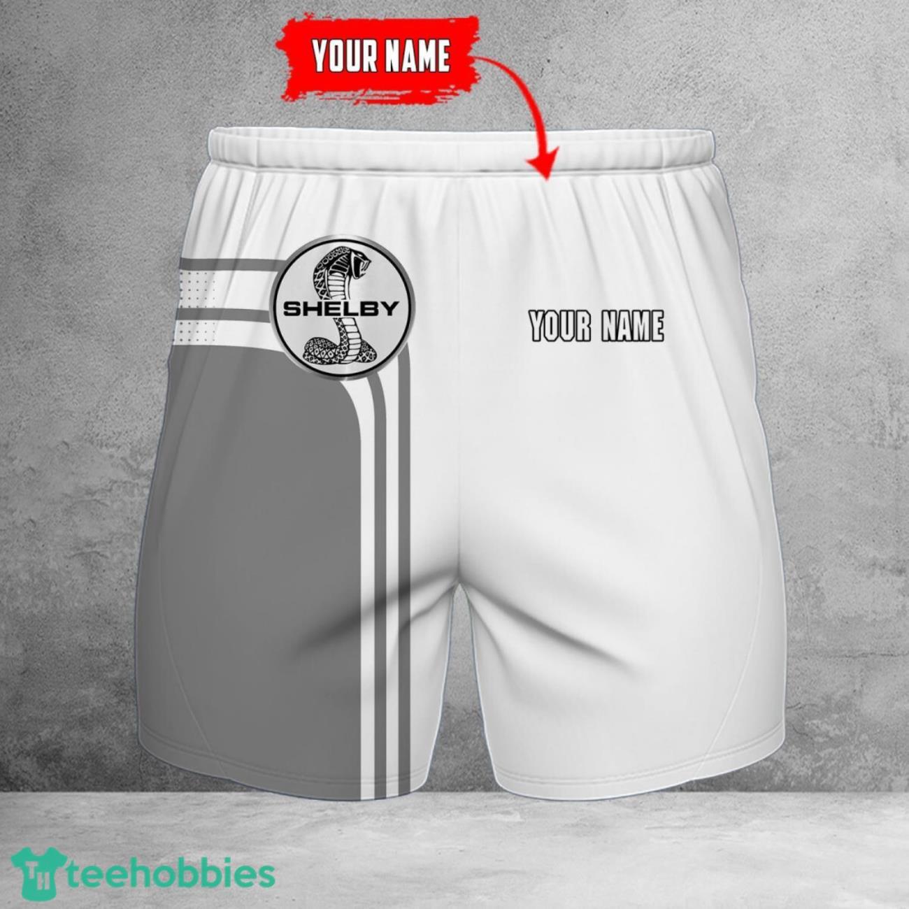 Ford Shelby 3D Beach Shorts For Men Logo Car And Custom Name For Fans image Ford Shelby 3D Beach Shorts For Men Logo Car And Custom Name For Fans Product Photo 1