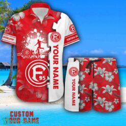 Fortuna Düsseldorf Tropical Combo Hawaiian Shirt And Shorts Personalized Name For Fans Product Photo 1