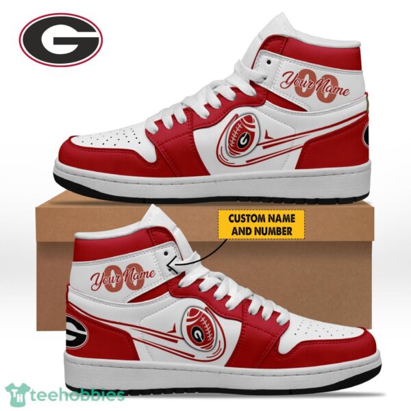 Georgia Bulldogs NCAA Personalized Name Air Jordan Hightop Shoes AJ1 Sneakers Product Photo 1