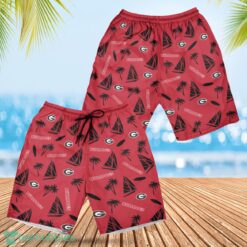 Georgia Bulldogs Sailboat and Coconut Pattern Beach Shorts For Fans Product Photo 1