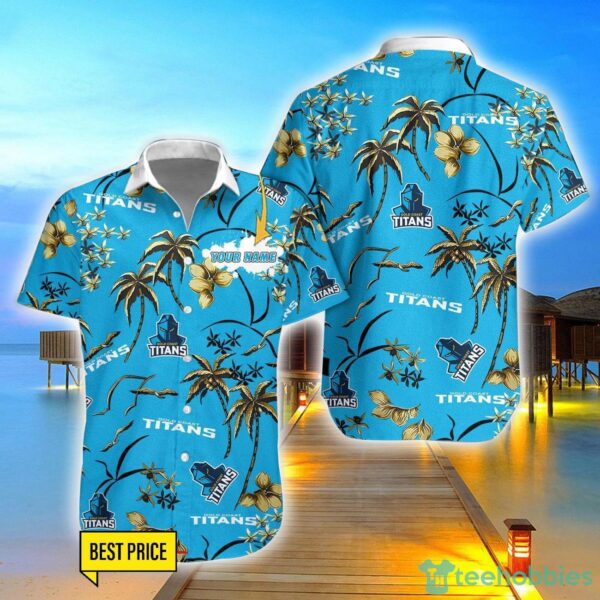 Gold Coast Titans 3D Hawaiian Shirt And Shorts Custom Name Beach Shirt Product Photo 1