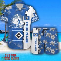Hamburger SV Tropical Combo Hawaiian Shirt And Shorts Personalized Name For Fans Product Photo 1