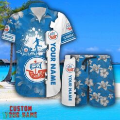Hansa Rostock Tropical Combo Hawaiian Shirt And Shorts Personalized Name For Fans Product Photo 1