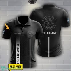 HC Lugano Polo Shirt Personalized Name Black Color Product Photo 1
