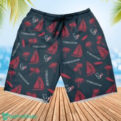 Houston Texans Sailboat and Coconut Pattern Beach Shorts For Fans Product Photo 2