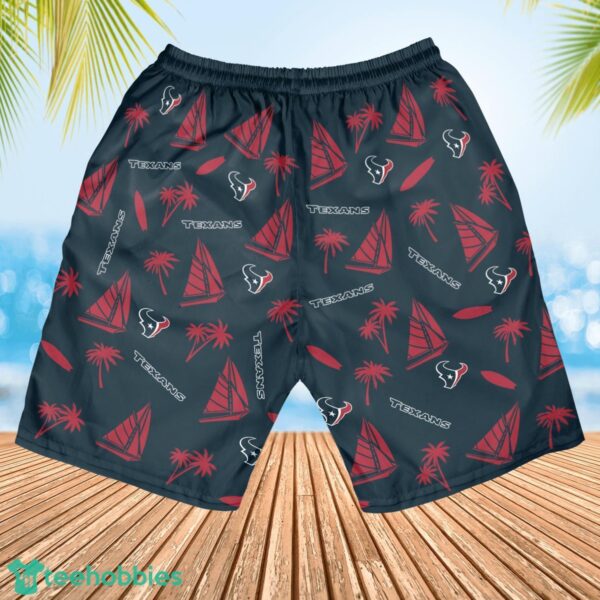 Houston Texans Sailboat and Coconut Pattern Beach Shorts For Fans Product Photo 3