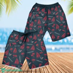 Houston Texans Sailboat and Coconut Pattern Beach Shorts For Fans Product Photo 1