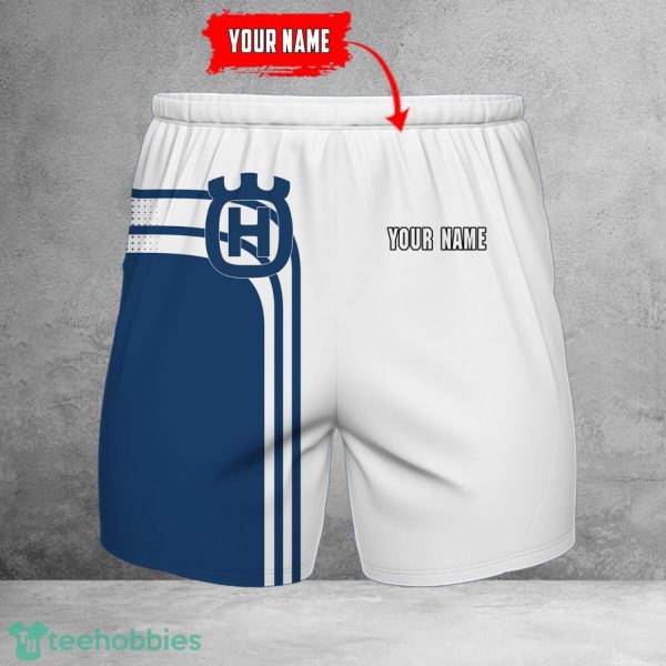 Husqvarna 3D Beach Shorts For Men Logo Car And Custom Name For Fans Product Photo 1