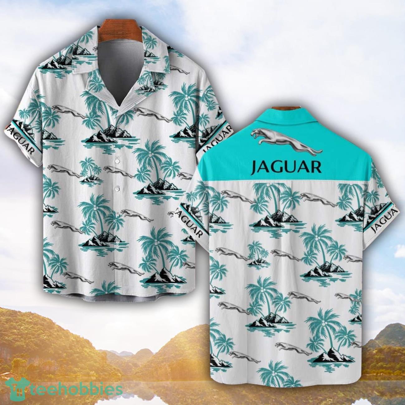 Jaguar Cars Tropical Coconut Pattern Combo 3D Hawaiian Shirt And Shorts image Jaguar Cars Tropical Coconut Pattern Combo 3D Hawaiian Shirt And Shorts Product Photo 1