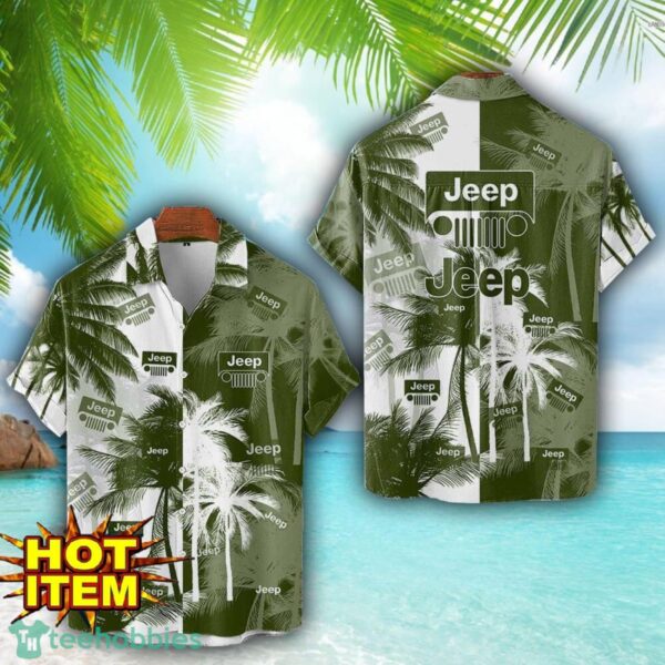 Jeep Hawaii Shirt All Over Printed Logo And Coconut Pattern Hawaiian Shirt Product Photo 1