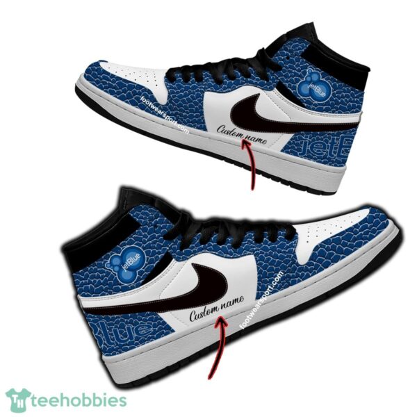 Jetblue Air Jordan Hightop Shoes Personalized Crocodile Skin Pattern Gift For Men Women Fans - Jetblue Air Jordan Hightop Shoes Personalized Design 1