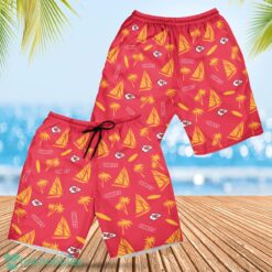 Kansas City Chiefs Sailboat and Coconut Pattern Beach Shorts For Fans Product Photo 1