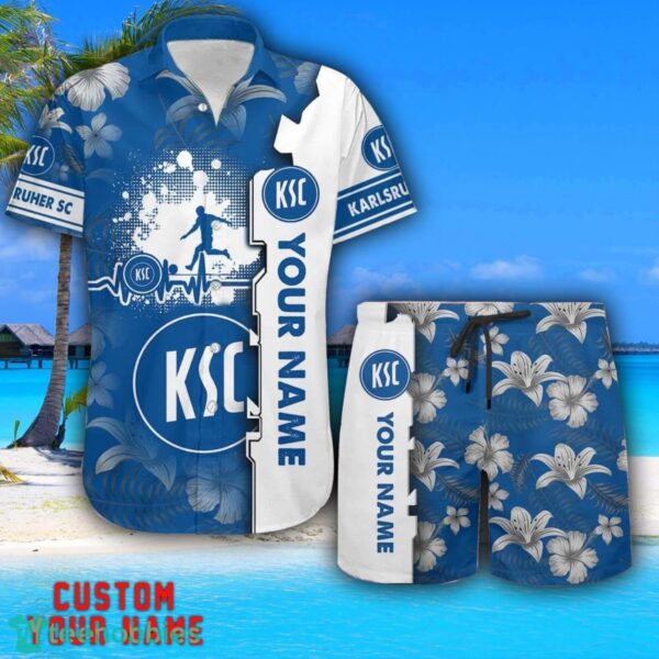 Karlsruher SC Tropical Combo Hawaiian Shirt And Shorts Personalized Name For Fans Product Photo 1
