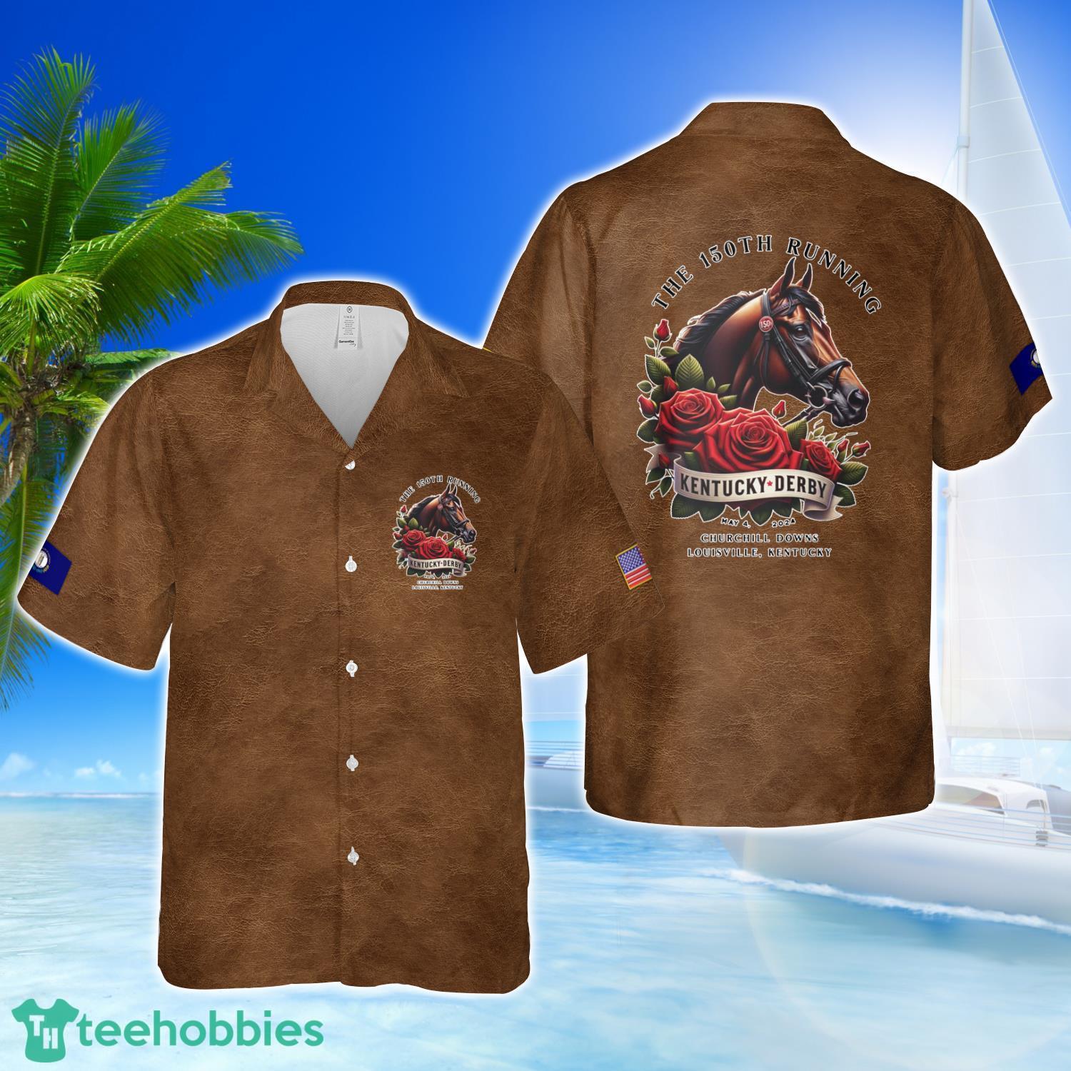 Kentucky Derby 150th Anniversary 3D Hawaiian Shirt Beach Team Gift image Kentucky Derby 150th Anniversary 3D Hawaiian Shirt Beach Team Gift Product Photo 1