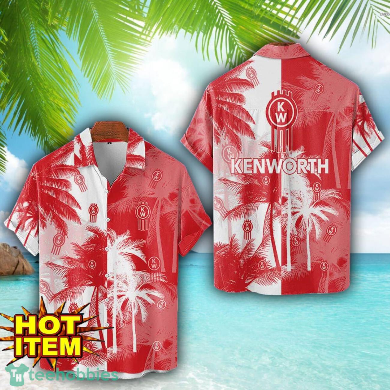 Kenworth Hawaii Shirt All Over Printed Logo And Coconut Pattern Hawaiian Shirt image Kenworth Hawaii Shirt All Over Printed Logo And Coconut Pattern Hawaiian Shirt Product Photo 1