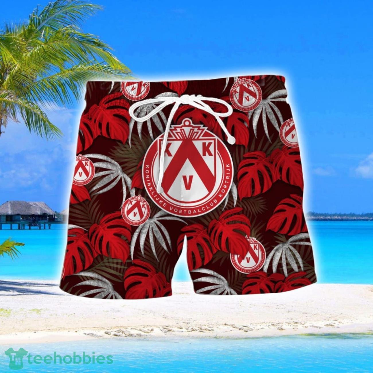 K.V. Kortrijk Summer Shirt 3D Hawaiian Shirt And Shorts For Men And Women image K.V. Kortrijk Summer Shirt 3D Hawaiian Shirt And Shorts For Men And Women Product Photo 2