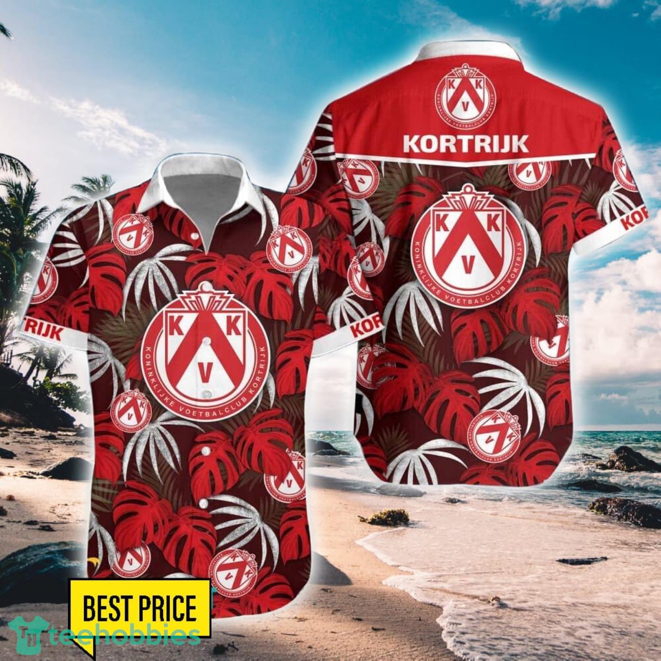 K.V. Kortrijk Summer Shirt 3D Hawaiian Shirt And Shorts For Men And Women image K.V. Kortrijk Summer Shirt 3D Hawaiian Shirt And Shorts For Men And Women Product Photo 1