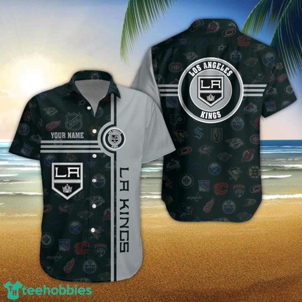 LA Kings Logo team 3D All Over Printed 3D Hawaiian Shirt Custom Name For Fans Product Photo 1
