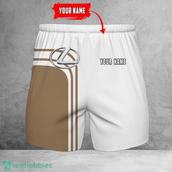Lexus 3D Beach Shorts For Men Logo Car And Custom Name For Fans Product Photo 1