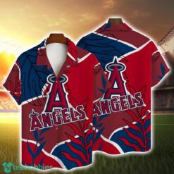 Los Angeles Angels Team Logo Vintage Leaf Pattern Hawaiian Shirt Product Photo 1