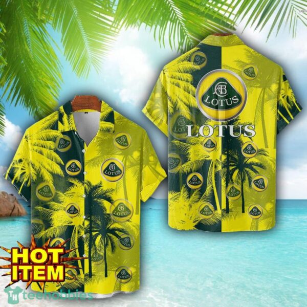 Lotus Hawaii Shirt All Over Printed Logo And Coconut Pattern Hawaiian Shirt Product Photo 1